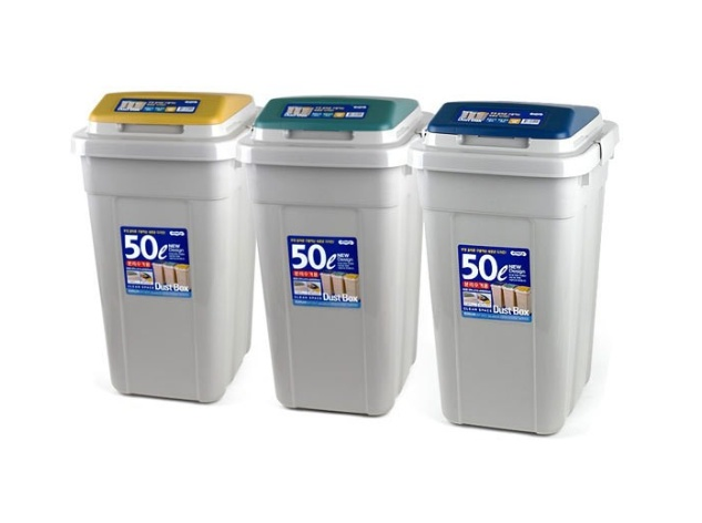 코멕스 크린스페이스 대용량 휴지통 50L/쓰레기통 분리수거함 재활용