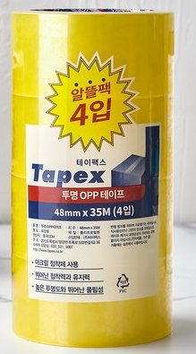 [테이팩스] 투명 OPP테이프 48mmX35m(2개+2개)